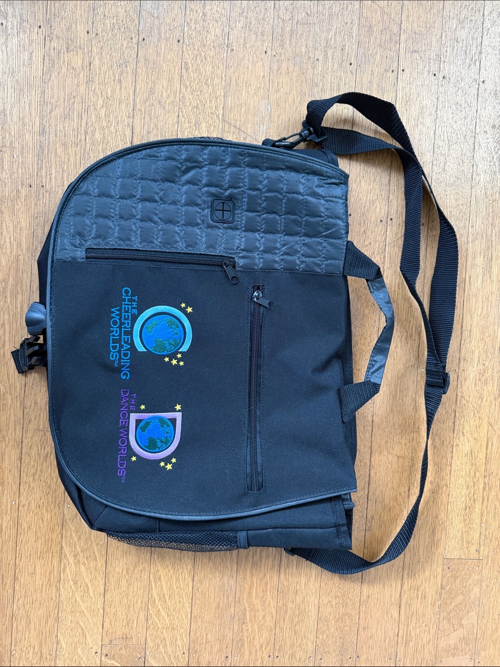 Varsity USASF Black Laptop Crossbody Bag Cheerleading and Dance Worlds